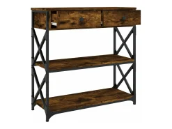 Mesa consola madera de ingeniería roble ahumado 75x28x75 cm