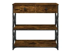 Mesa consola madera de ingeniería roble ahumado 75x28x75 cm