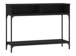 Mesa consola madera de ingeniería negra 100x30,5x75 cm