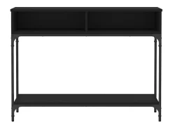 Mesa consola madera de ingeniería negra 100x30,5x75 cm