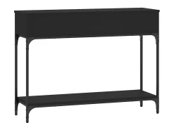 Mesa consola madera de ingeniería negra 100x30,5x75 cm