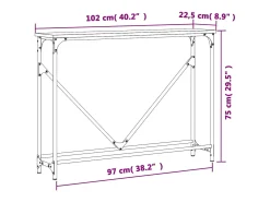 Mesa consola madera de ingeniería gris Sonoma 102x22,5x75 cm
