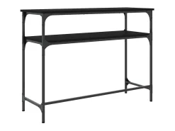 Mesa consola madera de ingeniería negra 100x35,5x75 cm