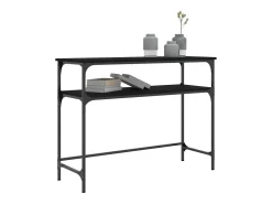 Mesa consola madera de ingeniería negra 100x35,5x75 cm