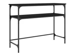 Mesa consola madera de ingeniería negra 100x35,5x75 cm