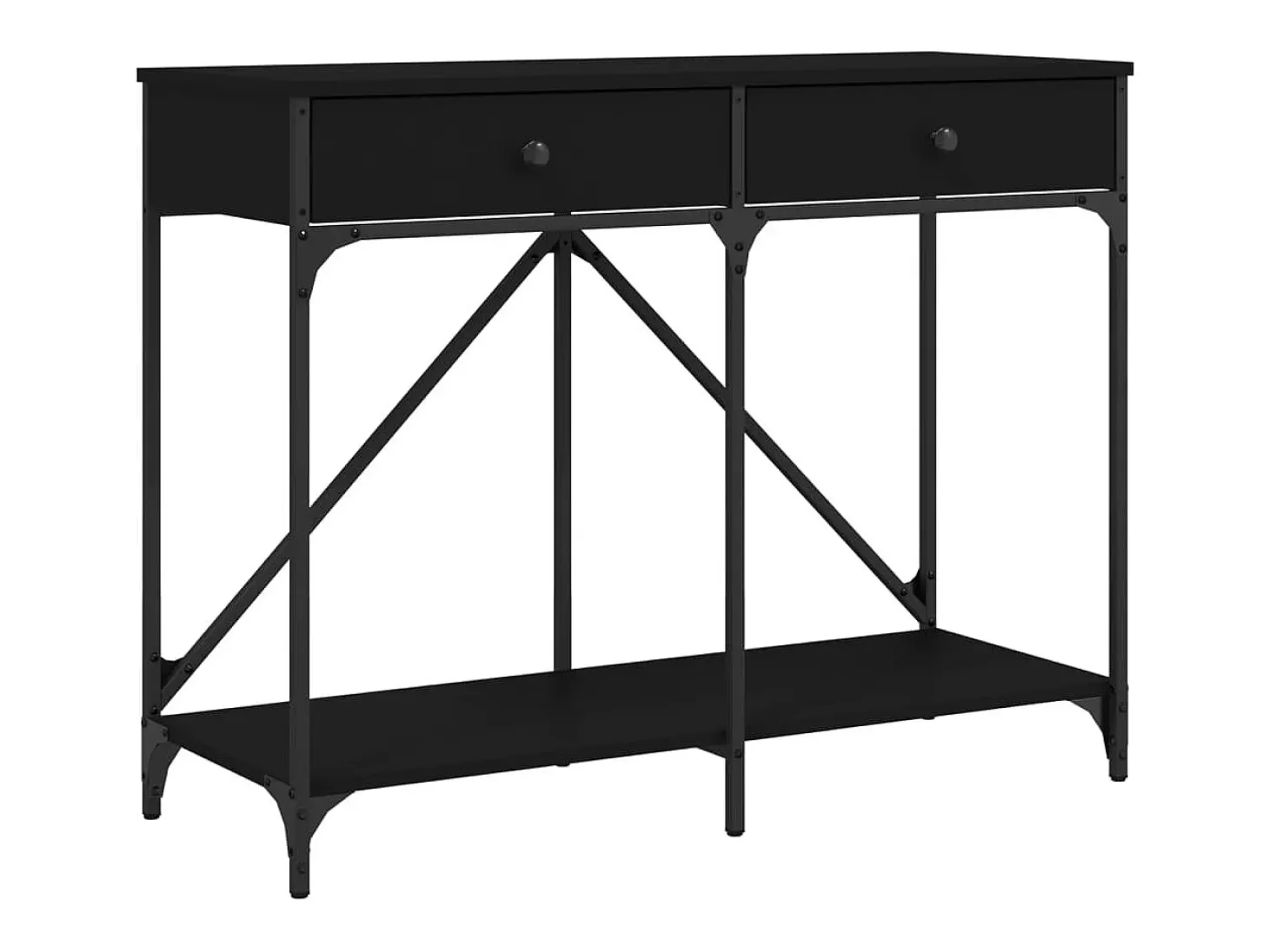 Mesa consola madera de ingeniería negra 100x39x78,5 cm