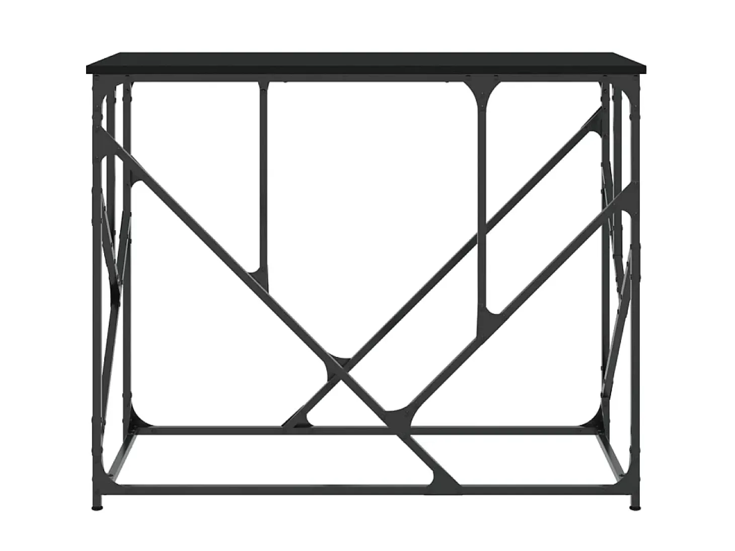 Mesa consola madera de ingeniería negra 100x40x80 cm ES534531