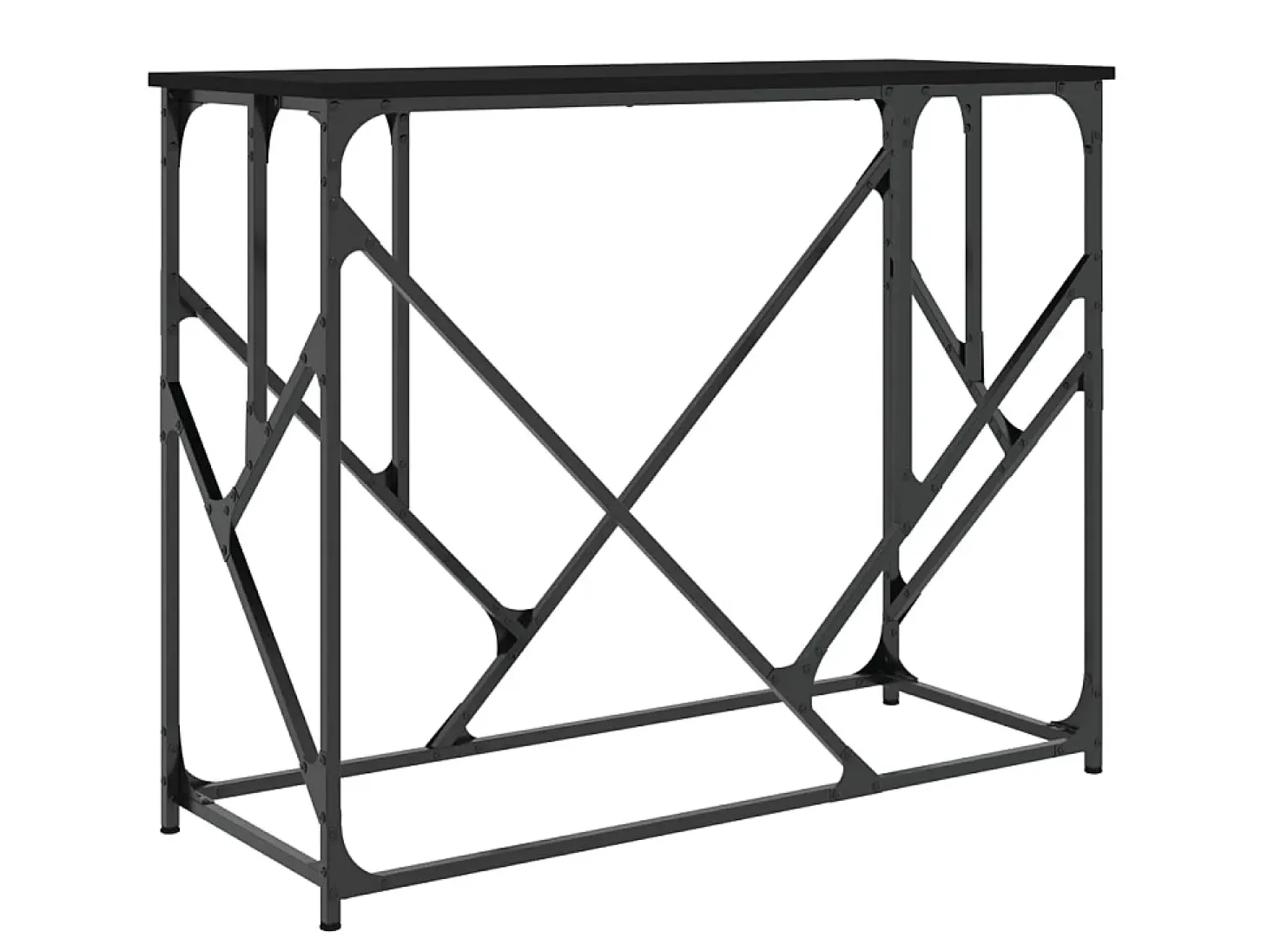 Mesa consola madera de ingeniería negra 100x40x80 cm ES534531
