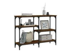 Mesa consola madera de ingeniería marrón roble 102x29x75 cm