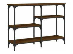 Mesa consola madera de ingeniería marrón roble 102x29x75 cm