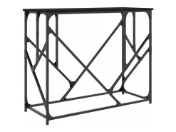 Mesa consola madera de ingeniería negra 100x40x80 cm