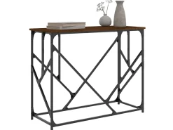 Mesa consola madera de ingeniería marrón roble 100x40x80 cm ES541058