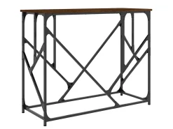 Mesa consola madera de ingeniería marrón roble 100x40x80 cm ES541058
