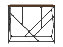 Mesa consola madera de ingeniería marrón roble 100x40x80 cm ES541058