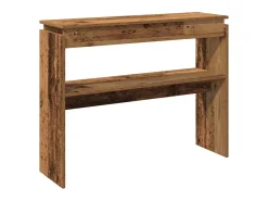 Mesa consola madera de ingeniería envejecida 80x30x102 cm