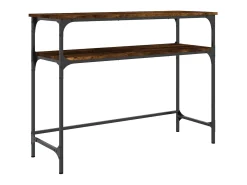 Mesa consola madera de ingeniería roble ahumado 100x35,5x75 cm ES987971