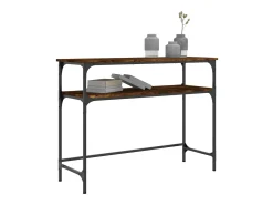 Mesa consola madera de ingeniería roble ahumado 100x35,5x75 cm ES987971
