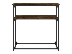 Mesa consola madera de ingeniería roble ahumado 75x35,5x75 cm