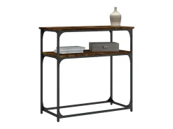 Mesa consola madera de ingeniería roble ahumado 75x35,5x75 cm