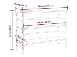 Mesa consola madera de ingeniería roble Sonoma 100x32x75 cm