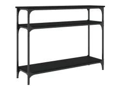 Mesa consola madera de ingeniería negra 100x29x75 cm ES993453