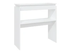 Mesa consola madera de ingeniería blanca 80x30x80 cm