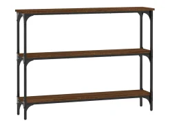 Mesa consola madera de ingeniería marrón roble 100x22,5x75 cm