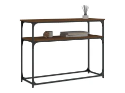 Mesa consola madera de ingeniería marrón roble 100x35,5x75 cm