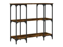 Mesa consola madera de ingeniería roble ahumado 102x35x90 cm ES365204