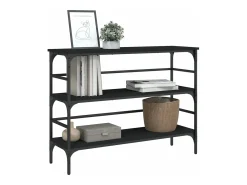 Mesa consola madera de ingeniería negro 100x32x75 cm