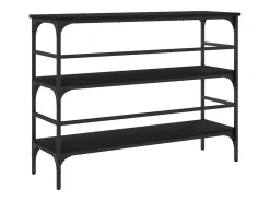 Mesa consola madera de ingeniería negro 100x32x75 cm
