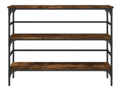 Mesa consola madera de ingeniería roble ahumado 100x32x75 cm ES582639