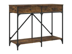 Mesa consola madera de ingeniería roble ahumado 100x39x78,5 cm ES650466