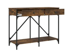 Mesa consola madera de ingeniería roble ahumado 100x39x78,5 cm ES650466