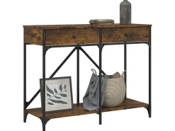 Mesa consola madera de ingeniería roble ahumado 100x39x78,5 cm ES650466