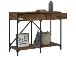 Mesa consola madera de ingeniería roble ahumado 100x39x78,5 cm ES650466