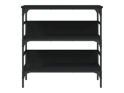 Mesa consola madera de ingeniería negra 75x32x75 cm