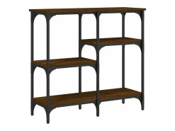 Mesa consola madera de ingeniería marrón roble 80x29x75 cm