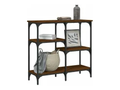 Mesa consola madera de ingeniería marrón roble 80x29x75 cm