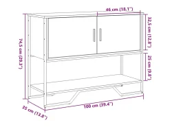 Mesa consola madera de ingeniería gris Sonoma 100x35x74,5 cm