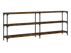 Mesa consola madera de ingeniería roble ahumado 200x29x75 cm