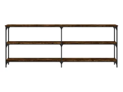Mesa consola madera de ingeniería roble ahumado 200x29x75 cm