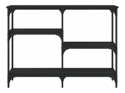 Mesa consola madera de ingeniería negra 102x29x75 cm