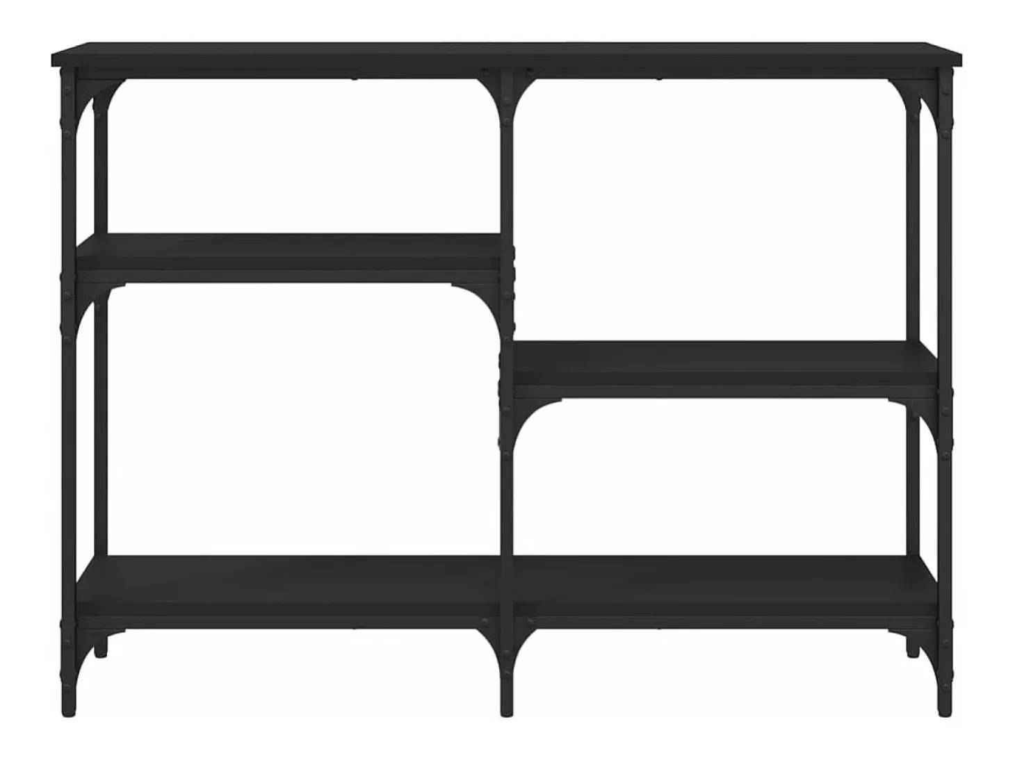 Mesa consola madera de ingeniería negra 102x29x75 cm