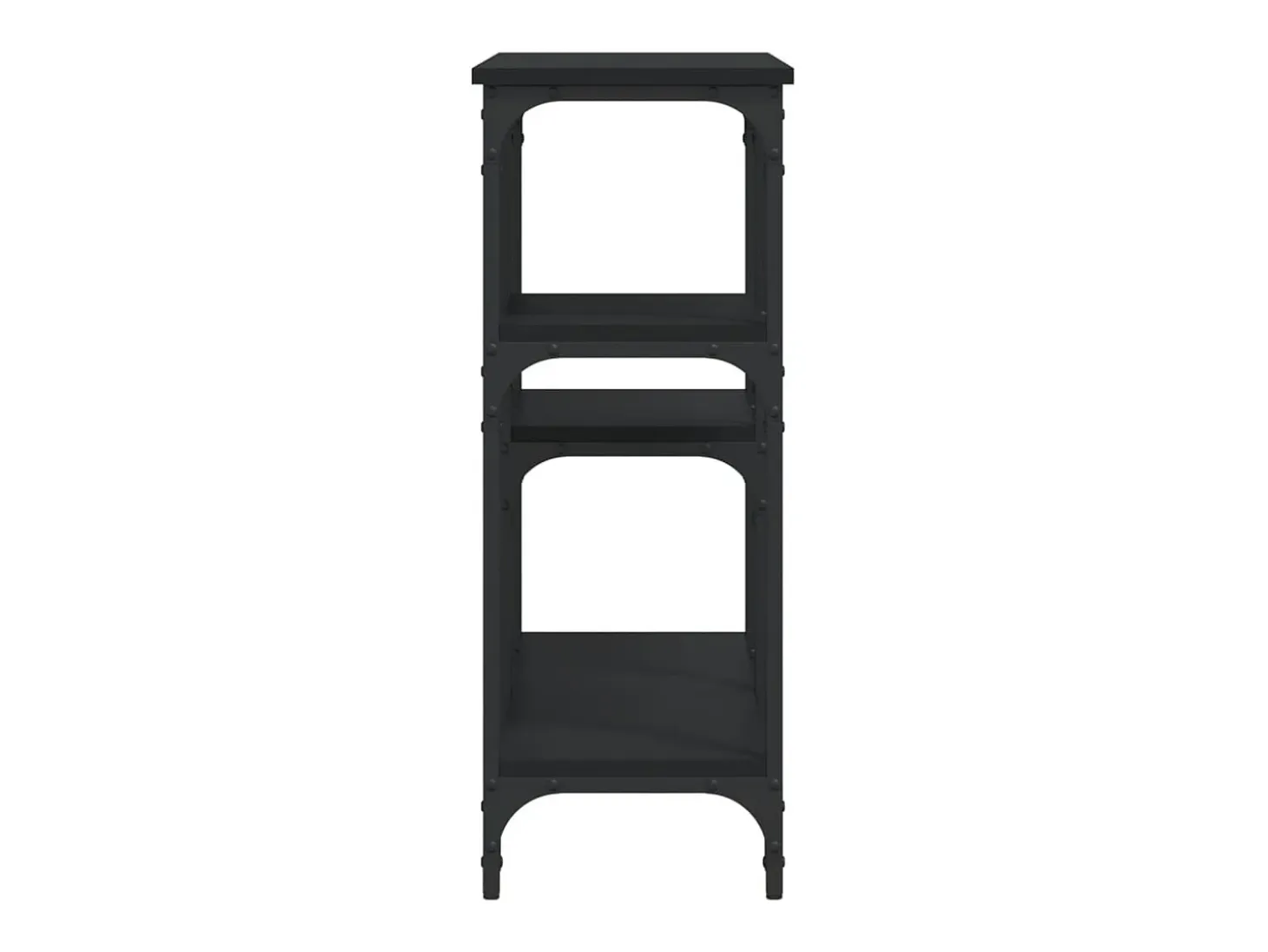 Mesa consola madera de ingeniería negra 102x29x75 cm