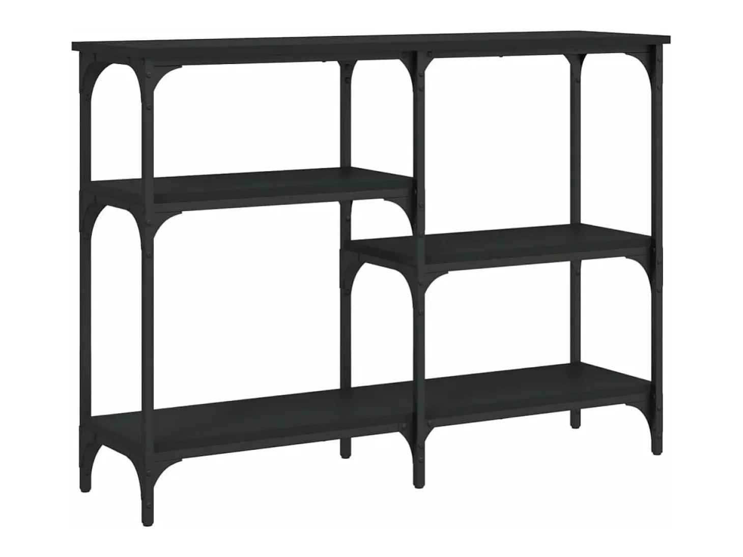Mesa consola madera de ingeniería negra 102x29x75 cm