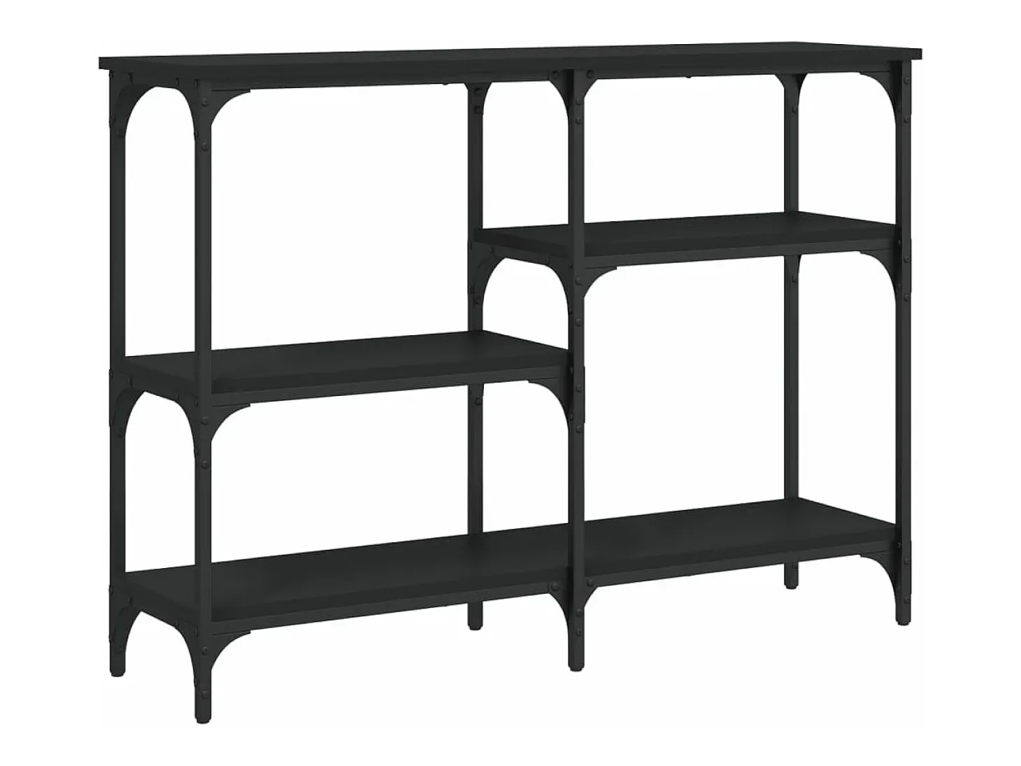 Mesa consola madera de ingeniería negra 102x29x75 cm