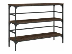 Mesa consola madera de ingeniería marrón roble 100x32x75 cm