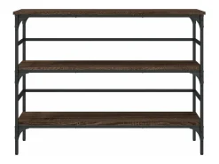 Mesa consola madera de ingeniería marrón roble 100x32x75 cm