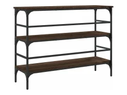 Mesa consola madera de ingeniería marrón roble 100x32x75 cm